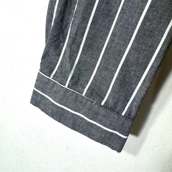 Pleione Anthropologie Mixed Media Tie-Front Striped Dress - Picture 5 of 10